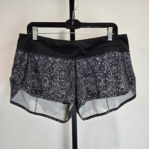 Lululemon Athletica Speed Up Shorts 2.5" Black White 10 Performance Running